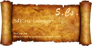 Sáry Csongor névjegykártya